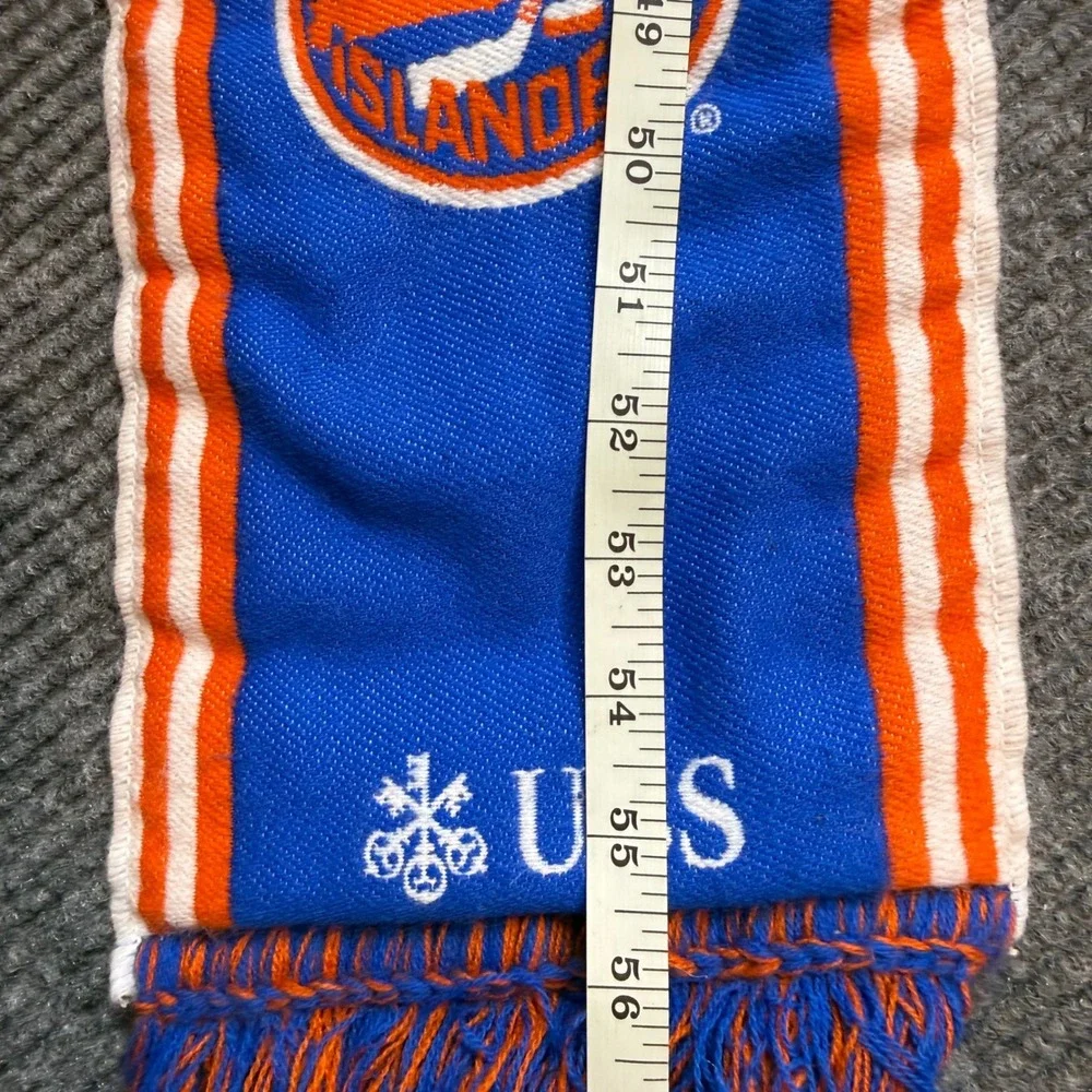 New York Islanders NHL Hockey Scarf Blue Orange White UBS Fringed Fan Gear